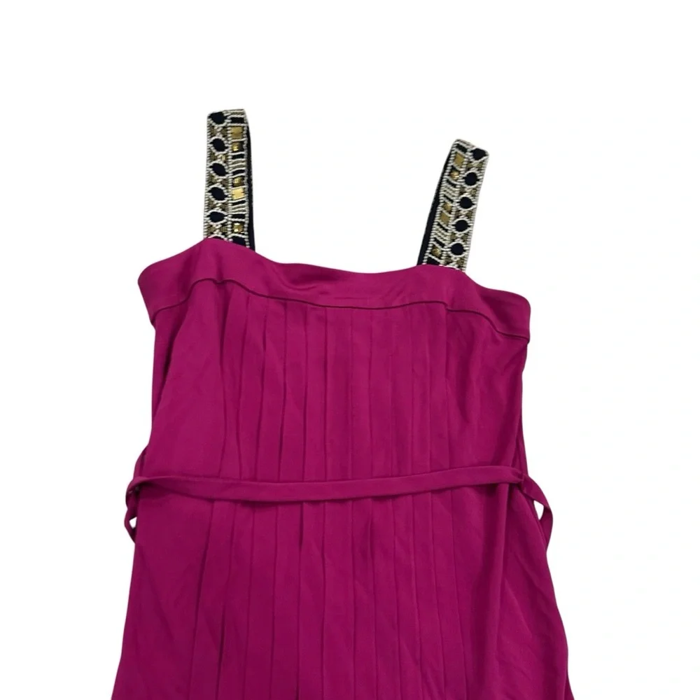 Tory Burch Jacqueline Pleated Bead-Strap Dress size S